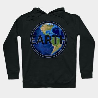 Planet earth with america. gift space idea Hoodie